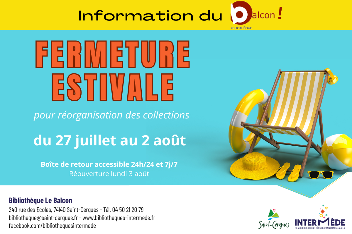 Fermeture estivale de la bibliothèque