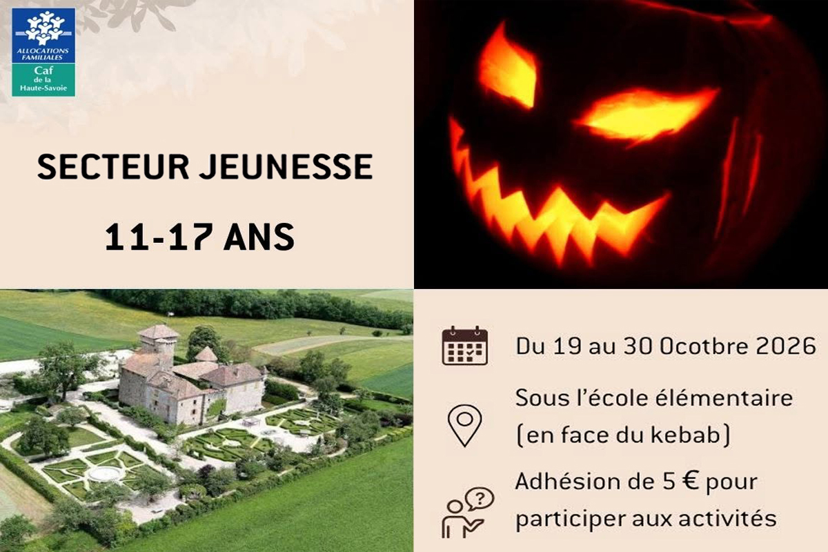 Secteur Jeunesse&nbsp;: programme des vacances de la Toussaint